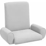 Vidaxl Adjustable Floor Chair Light Grey Grainy Velvet