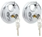 Vidaxl Discus Locks With Keys 2 Pcs Silver 8 X 2.8 X 8 Cm