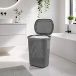 W&auml;schekorb + Deckel 58 Liter -02710390-grau
