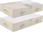 2er-pack Unterbettkommoden 85cm, Faltbar, Mit Sichtfenster Und Griffen