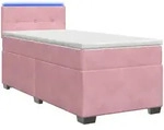Boxspringbett Mit Matratze Und Led Rosa 100 X 200 Cm Samt Vidaxl
