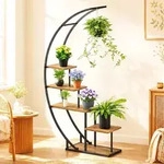 Dandibo Pflanzenregal Indoor Blumenregal 170 Cm Hoch Metall Schwarz Halbrund...