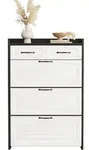 Schuhschrank Mit 3 Drehklappen Und 2 Schubladen, Modern, Aus Spanplatte,