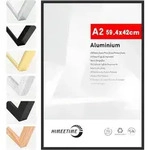 Bilderrahmen Din A2 Aluminium Schwarz 42x59,4 Cm Wanddeko Dokumentenrahmen