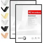2x Bilderrahmen Din A2 Aluminium Schwarz 42x59,4 Cm Metall Rahmen