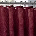 Textil Duschvorhang Waffeloptik Mit Metallringen, Wasserdicht, 152x182cm,
