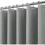 Duschvorhang Leinen Grau 275x182cm Mit Metallringen, Wasserdicht