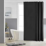 Duschvorhang 120x180 Textil Badvorhang Polyester Schwarz Wasserabweisend