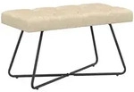 Bank Mit Knopfheftung Creme 80 X 40 X 46 Cm Stoff Vidaxl