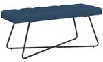 Bank Mit Knopfheftung Blau 110 X 40 X 46 Cm Stoff Vidaxl