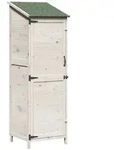Vidaxl Garden Shed With Roof White 59.5 X 56 X 176.5 Cm Solid Fir Wood