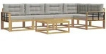 Outdoor-sofagarnitur 6 Stk. Wei&szlig; Und Hellgrau Polyester Vidaxl