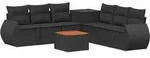 Sofa Set 8 Stk. Schwarz Polyrattan Und Stahl Vidaxl