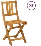 Vidaxl Outdoor Bistro Chairs 8 Pcs Natural Solid Acacia Wood