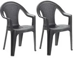 2 St&uuml;ck Stapelstuhl Ischia Rattan-optik Anthrazit-misc128an-2