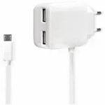 Usb-wandladeger&auml;t 10,5 W, 2x Usb-a + Micro-usb-kabel, Logilink 1 M, Wei&szlig;