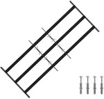 Vidaxl Security Grille For Windows With 3 Crossbars 3 Pcs 63-114 Cm