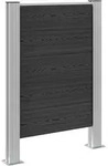 Vidaxl Garbage Bin Fence Grey 85 X 12 X 115 Cm Aluminium And Wpc