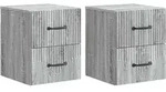 Wandmontierter Nachttisch 2 Stk. Graues Sonoma Vidaxl