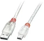 Lindy - Usb-kabel Usb 2.0 Usb-a Stecker, Usb-mini-b Stecker 0.20 M Transparent 41780