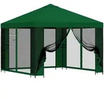 Vidaxl Garden Gazebo With Sidewalls 3 X 3 M Green Polyester And Steel