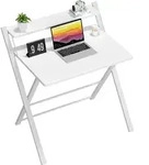 Klappschreibtisch Mit Monitorst&auml;nder, Platzsparend, Keine Montage, Wei&szlig;