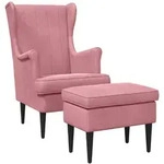 Sessel Mit Fu&szlig;hocker 2 Stk. Rosa Samt Vidaxl