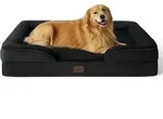 Orthop&auml;disches Hundebett 122x89 Cm F&uuml;r Gro&szlig;e Hunde, Waschbar, Rutschfest, Schwarz