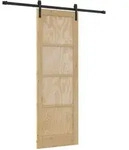 Vidaxl Sliding Door 73.5 X 211 Cm Solid Pine Wood Natural And Black