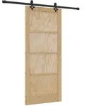 Schiebet&uuml;r Nat&uuml;rlich Und Schwarz 86 X 198,5 Cm Vidaxl