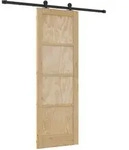 Vidaxl Sliding Door Natural And Black 73.5 X 211 Cm Solid Pine Wood