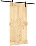 Schiebet&uuml;r 100 X 210 Cm Massivkiefer (unbehandelt) Vidaxl