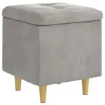 Vidaxl Ottoman With Storage Light Grey 40 X 40 X 45 Cm Velvet