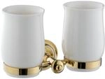 Paulgurkes Zahnputzbecher Gold Keramik Doppelhalter Antik Retro