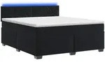 Boxspringbett Mit Matratze Und Led Schwarz 160 X 200 Cm Samt Vidaxl