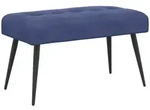 Bank Mit Knopfheftung Polizeiblau 80 X 40 X 46 Cm Samt Vidaxl