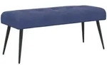Bank Mit Knopfheftung Polizeiblau 110 X 40 X 46 Cm Samt Vidaxl