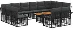 Gartensofa-set 13 Stk. Schwarz Und Dunkelgrau Poly-rattan Vidaxl