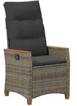 Vidaxl Reclining Garden Chair Grey And Dark Grey 64 X 57.5 X 112 Cm