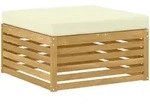 Outdoor-fu&szlig;hocker Massivholz Akazie Wei&szlig; Vidaxl
