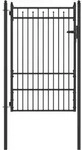Vidaxl Fence Gate Baarlo 100 X 150 Cm Metal Black Lockable