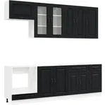 K&uuml;cheneinheit Kalmar 8 Stk. Schwarz Holzwerkstoff Vidaxl