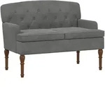 Vidaxl Loveseat With Button Tufted Dark Grey 111 X 65 X 79 Cm Velvet