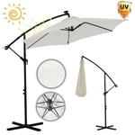 Marktschirm Beige Kurbelschirm 350 Cm Sonnenschirm Ampelschirm Led Gartenschirm
