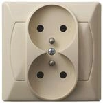 Accent Doppelsteckdose Mit/ohne Steckdose, Beige Gp-2az/01