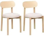 Esszimmerstuhl 2er Set Paulina Holz Hellbraun / Hellbeige