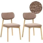 Esszimmerstuhl 2er Set Mills Boucl&eacute; Hellbraun / Taupe