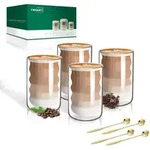 Doppelwandige Latte Macchiato Gl&auml;ser 400ml 4er Set Mit L&ouml;ffeln Aus...