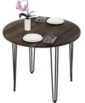 Esstisch Rund 90 Cm St&auml;rke: 28mm, Farbe: Ebenholz, Beine: Schwarz