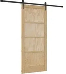 Schiebet&uuml;r Orkdal 86 X 198,5 Cm Massives Kiefernholz Natur Vidaxl